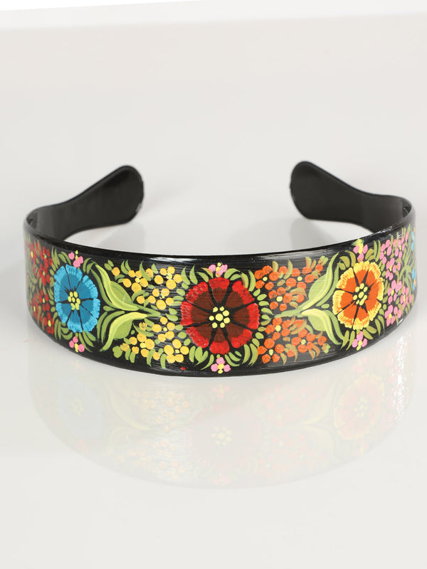 Diadema Mexico Artesanal Flor Redonda Plástico Negro/Multicolor 602934
