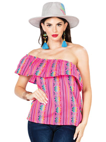 Blusa Mexico Artesanal Sk-B022 Cambaya-100% Algodon Rosa 602999