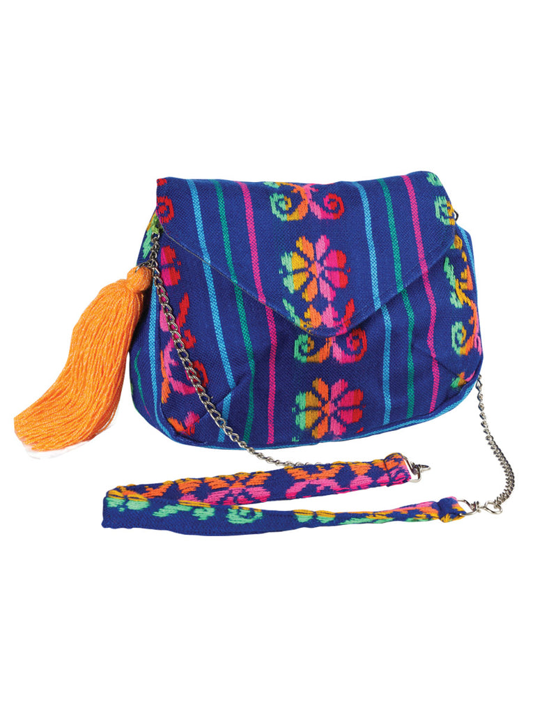 Bolsa de Mujer México Artesanal SK-B004 Artesanal en 100% Poliéster Color Azul 603012