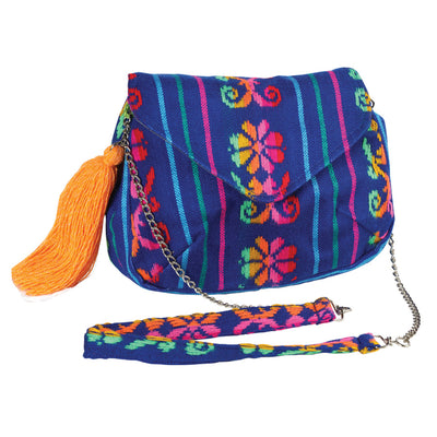 Bolsa de Mujer México Artesanal SK-B004 Artesanal en 100% Poliéster Color Azul 603012