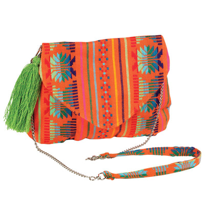 Bolsa de Mujer México Artesanal SK-B008 Artesanal en 100% Poliéster Color Naranja 603016