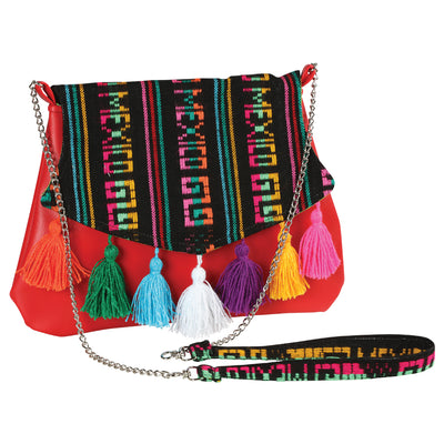 Bolsa de Mujer México Artesanal en 100% Poliéster Color Rojo 603023