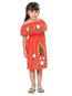 Vestido Mexico Artesanal Lupita 100% Algodon Naranja 603083