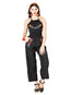 Artesanal Bordado Jumpsuit 100% Algodón Negro 603183
