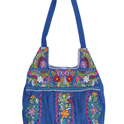 Bolsa de Mujer México Artesanal Bordada Artesanal en %50 Poliéster Color Azul 603192