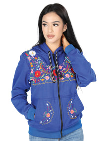 Sudaderas Mexico Artesanal Bordado 50% Algodón 50% Poliester Azul Rey 603512
