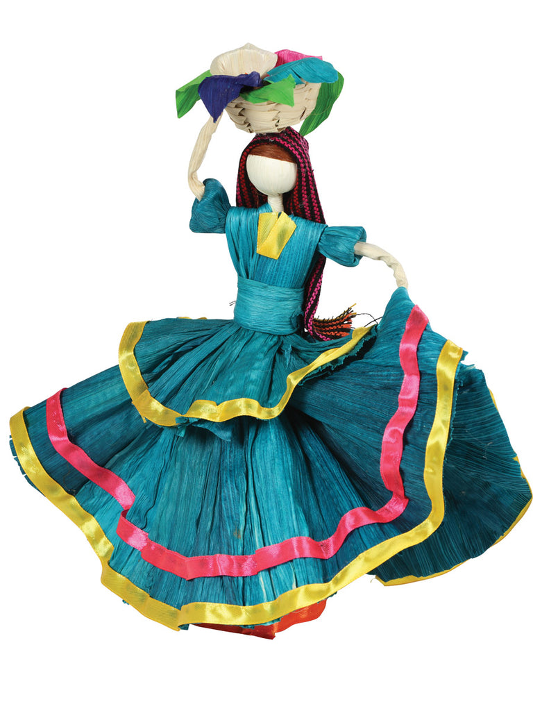 Adorno De Hogar Mexico Artesanal Mvhm-002 Hoja De Maiz Azul 603533