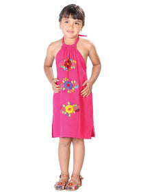 Vestido Mexico Artesanal Vestido Halter 100% Algodón Fiuscha 603591