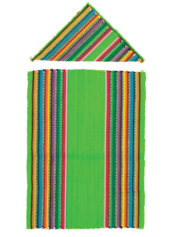 Artículo Hogar Mexico Artesanal Mantelito Colorin 100% Algodon Verde 603611