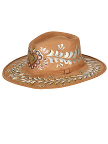 Sombrero Artesanal Mexico Artesanal Corazon Dorado Gamuza Camel 603734