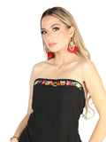 Vestido de Mujer El General Bordada Charro Artesanal en 100% Algodón Color Negro 604053