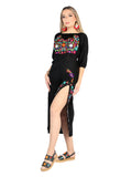 Vestido de Mujer El General Bordada Charro Artesanal en 100% Algodón Color Negro 604054