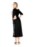 Vestido de Mujer El General Bordada Charro Artesanal en 100% Algodón Color Negro 604054