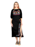 Vestido de Mujer El General Bordada Charro Artesanal en 100% Algodón Color Negro 604054