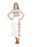 Vestido de Mujer El General Bordada Charro Artesanal en 100% Algodón Color Beige 604055