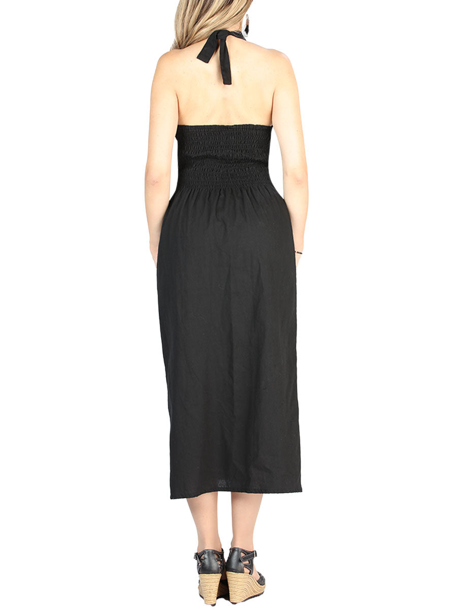 Vestido de Mujer El General Bordada Charro Artesanal en 100% Algodón Color Negro 604056