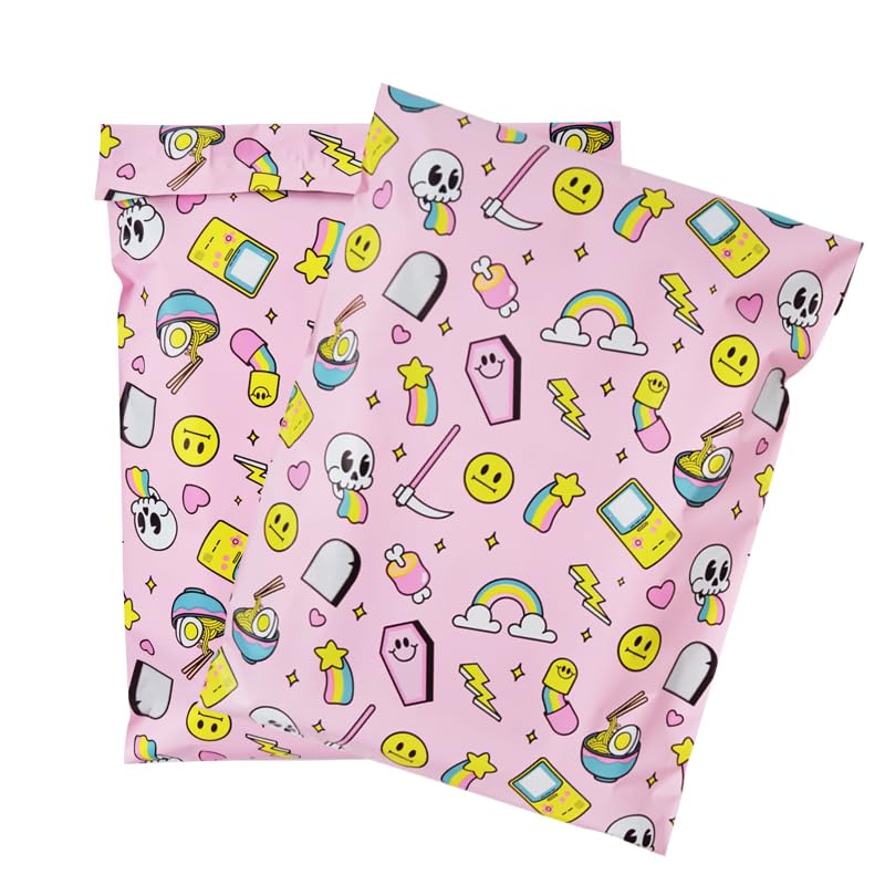 100 Bolsas de Envio Animada 25 * 33 4 cm, Sobre de Plástico de Calidad Resistente con Tira Autoadhesiva, Perfecto para Envíos y Embalaje, A prueba de Desgarros, Sobre Multiuso
