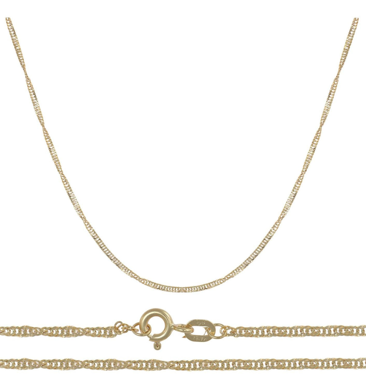 Cadena Singapur Oro 10k 50cm 2mm .8gr Italiano Color Dorado