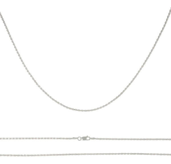 Cadena Torsal De Plata Ley 925 Diamantada De 60 Cm De 2mm