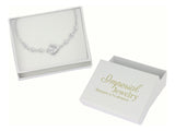 Pulsera De Plata 925 Con Corazon Y Bola Diamantada 18 Cm