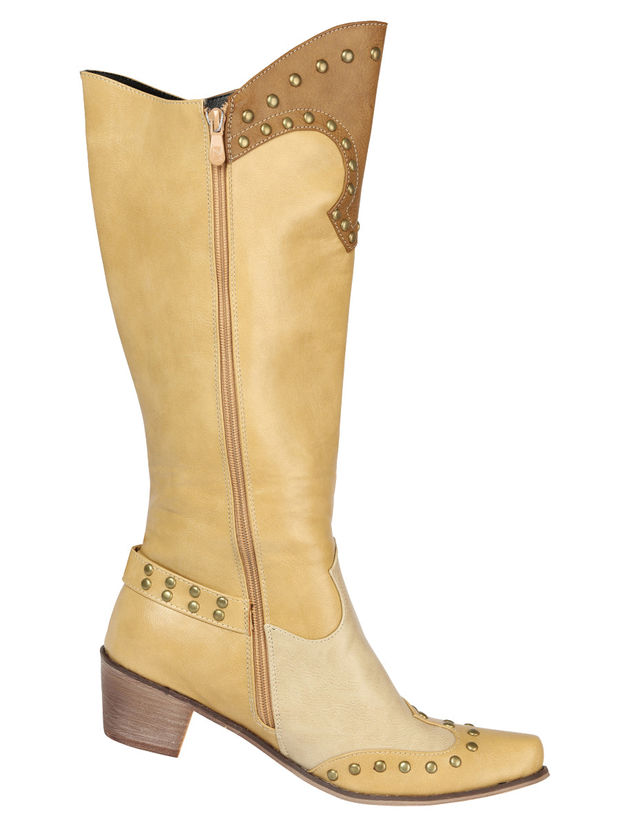 Bota Vaquera de Mujer El General Western Wear SYG-2751 en Piel Crazy Color Hueso 702029