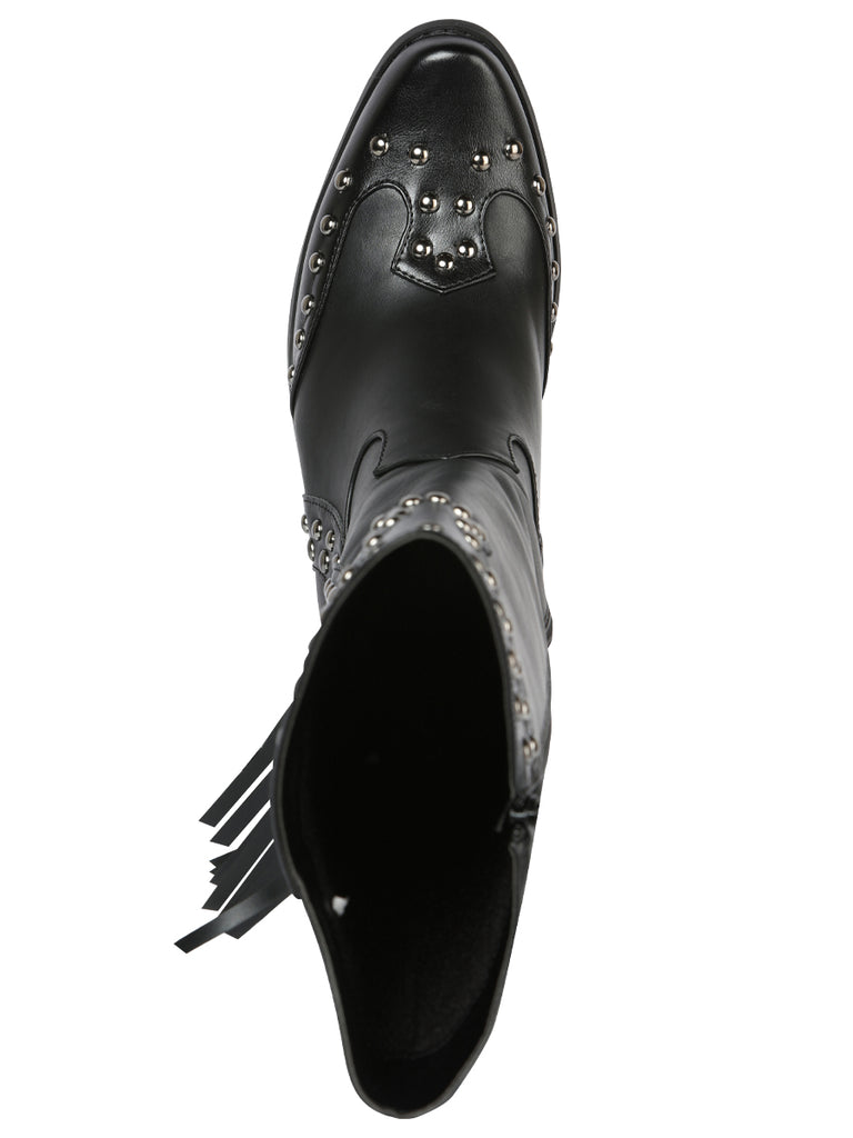 Bota Vaquera de Mujer El General Western Wear SYG-2751 en Piel Crazy Color Negro 702030