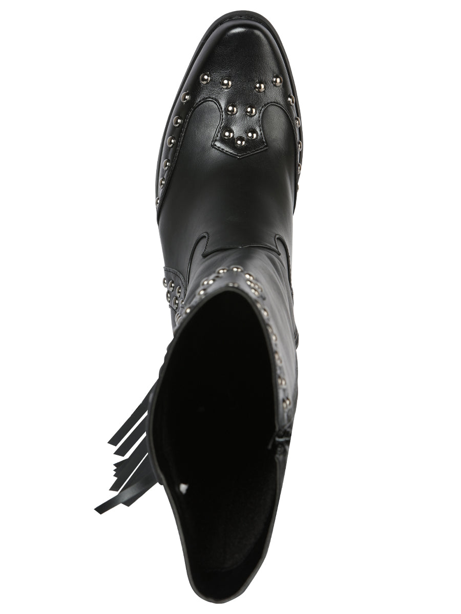 Bota Vaquera de Mujer El General Western Wear SYG-2751 en Piel Crazy Color Negro 702030