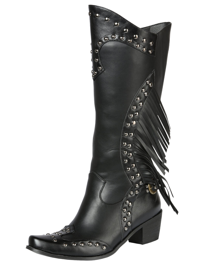 Bota Vaquera de Mujer El General Western Wear SYG-2751 en Piel Crazy Color Negro 702030