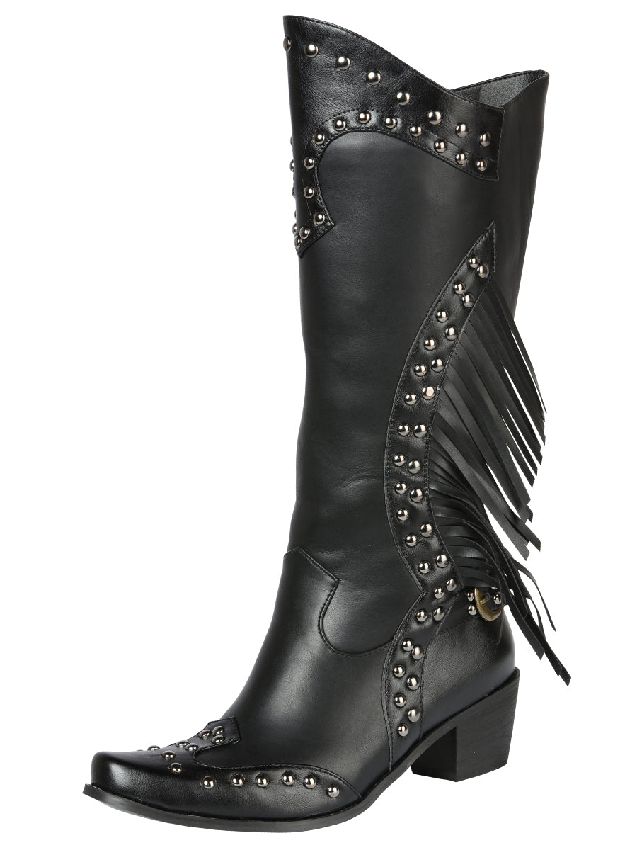Bota Vaquera de Mujer El General Western Wear SYG-2751 en Piel Crazy Color Negro 702030