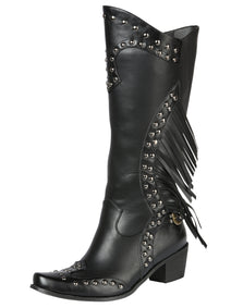 COWBOY BOOT  EL GENERAL WESTERN WEAR SYG-2751 CRAZY BLACK 702030