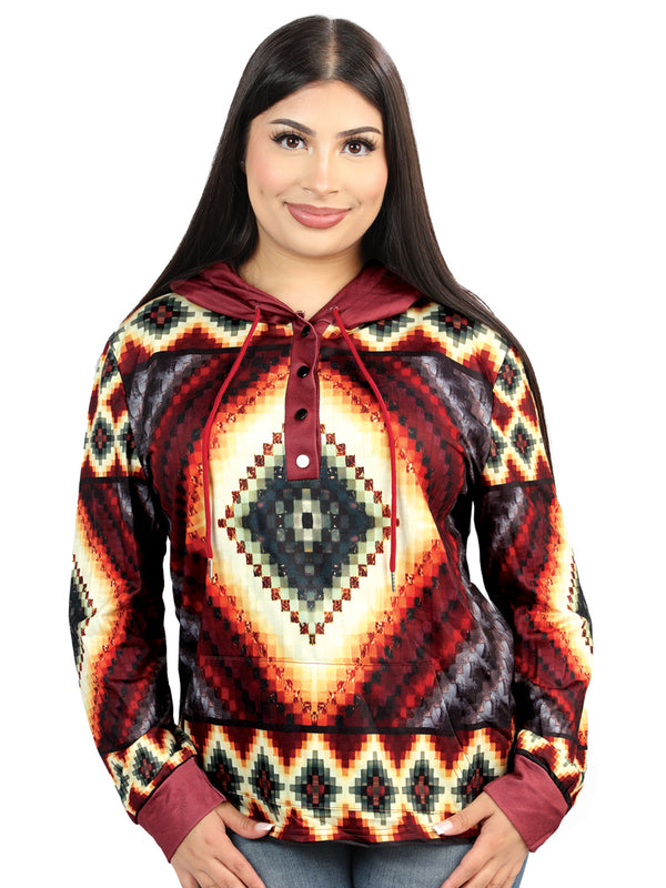 Jersey El General Western Wear Syg-2749 Tela Burdeos 702032