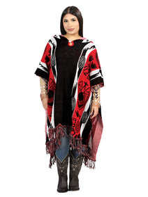 Poncho El General Western Wear Syg-2719 Tela Burdeos 702034