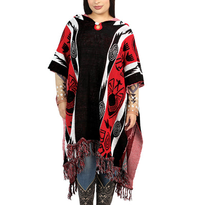 Poncho El General Western Wear Syg-2719 Tela Burdeos 702034