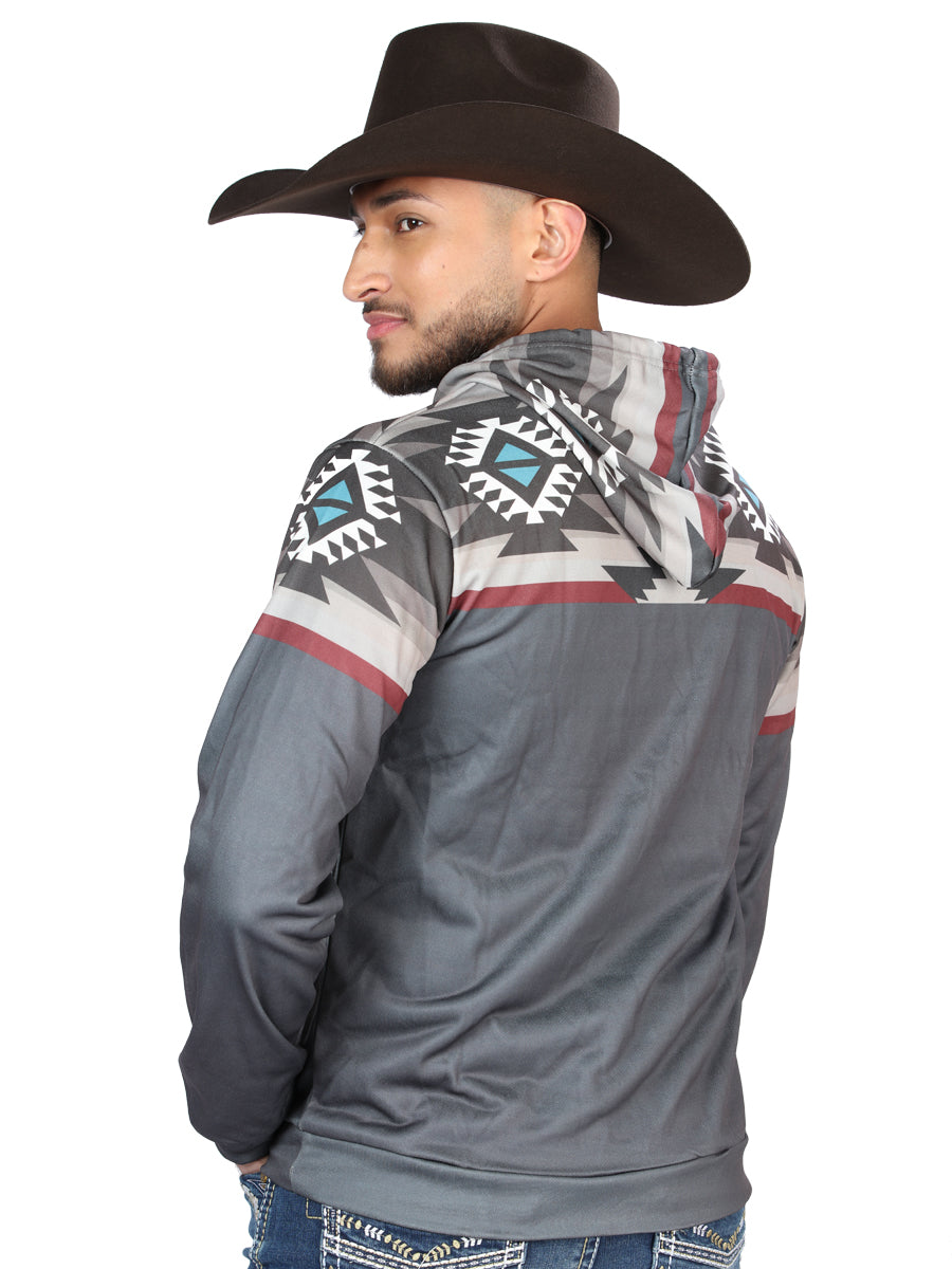 Chamarra de Hombre El General Western Wear SYG-2747 en Tela Color Gris 702037