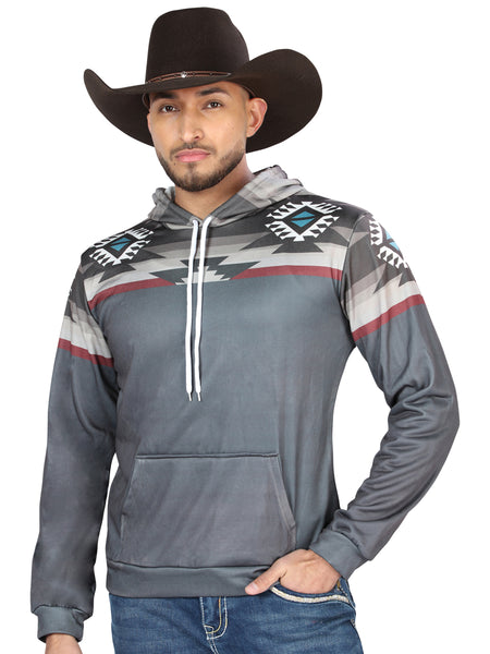 Sudadera Con Capucha El General Western Wear Syg-2747 Tela Gris 702037
