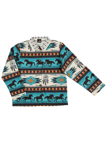 Chaqueta El General Western Wear Syg-2616 Tela Verde Azul 702042