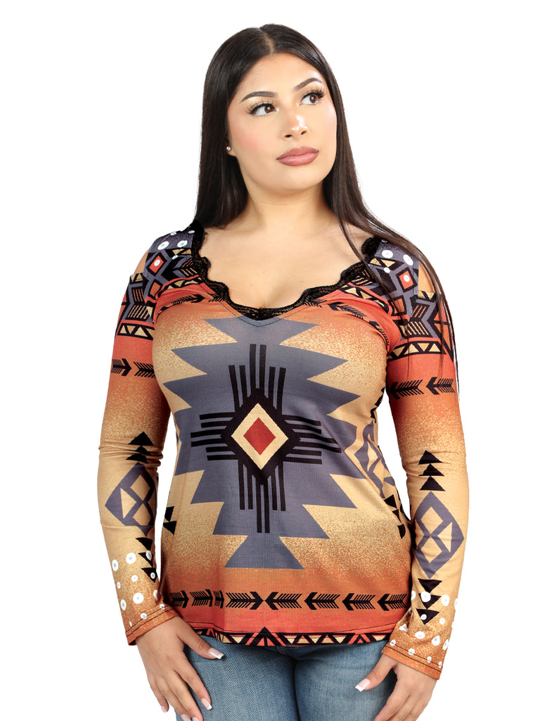 Camisa Vaquera de Mujer El General Western Wear SYG-2851 Manga Larga en Tela 702049