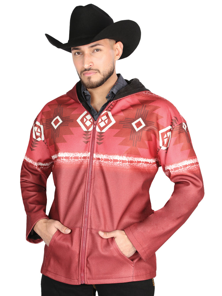 Chamarra de Hombre El General Western Wear SYG-2822 en Tela Color Vino 702053