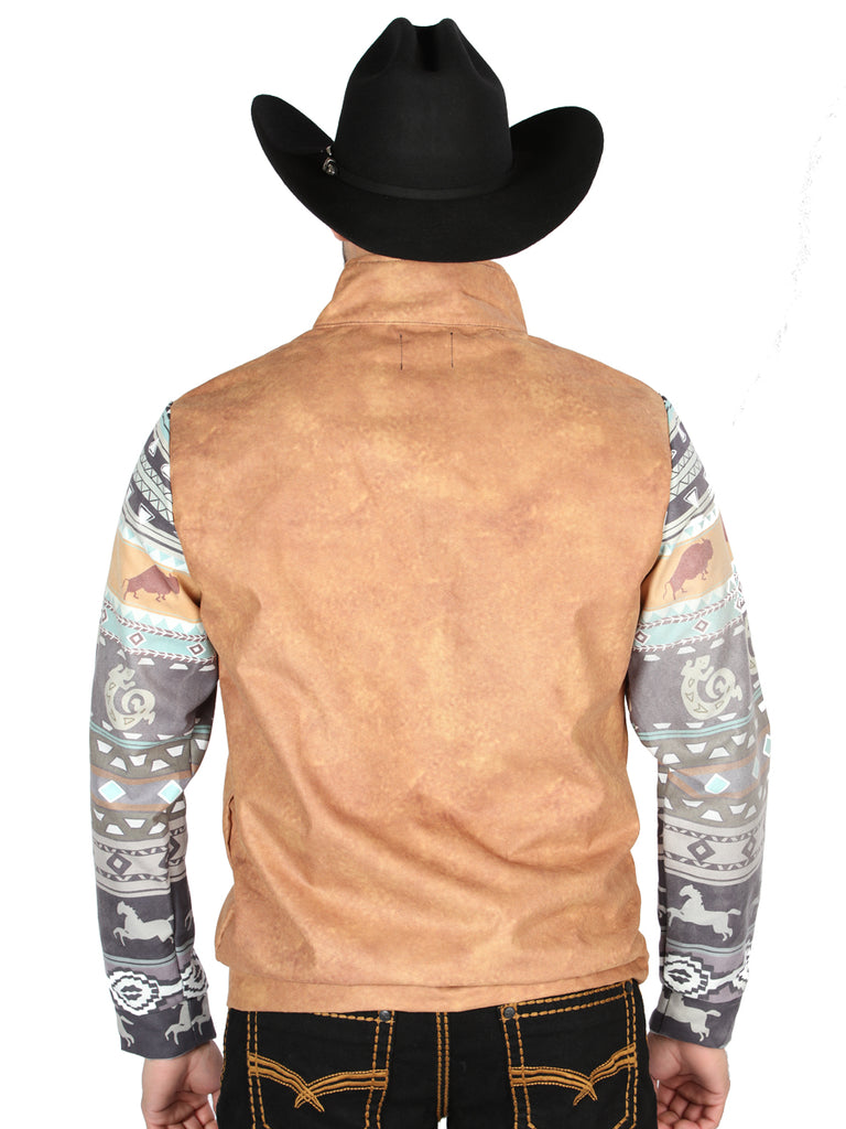 Chamarra de Hombre El General Western Wear SYG-2819 en Tela Color Camel 702056