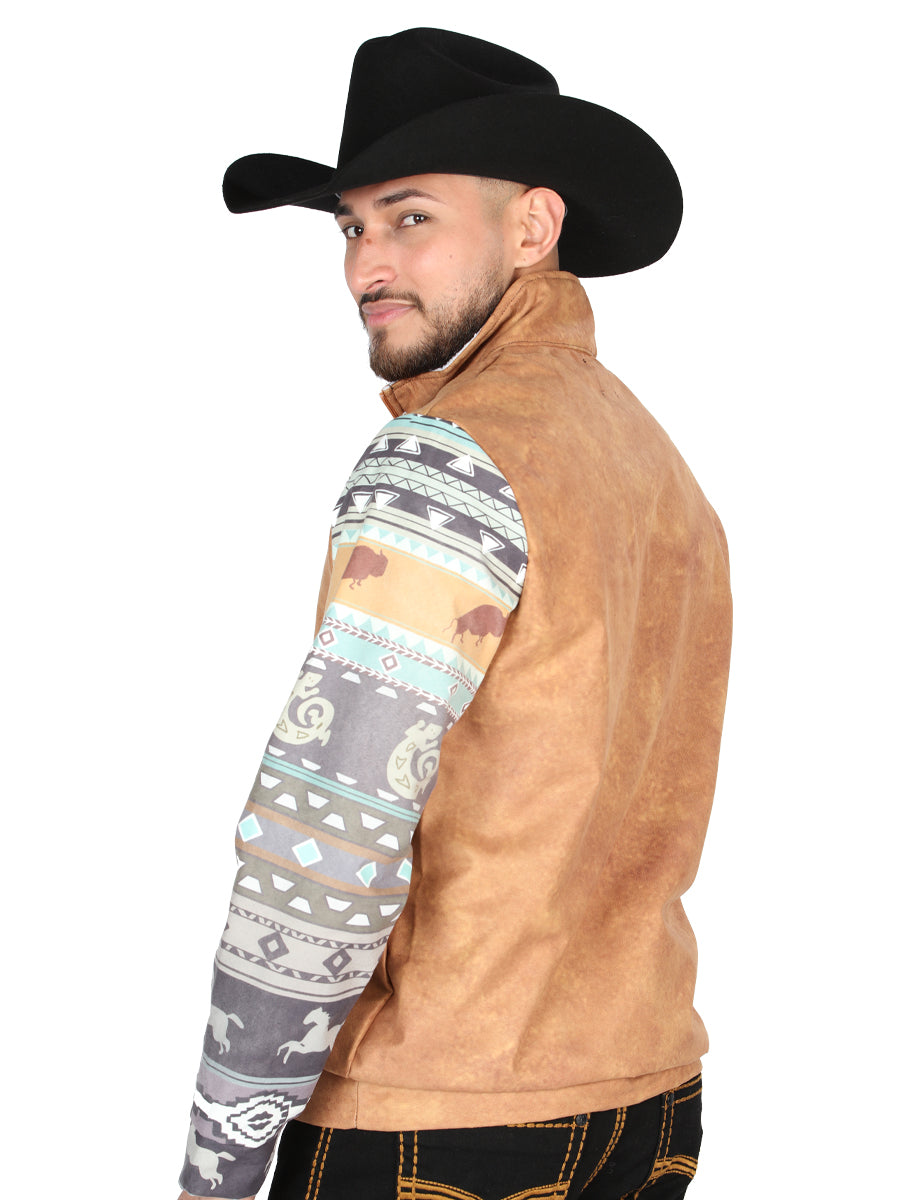Chamarra de Hombre El General Western Wear SYG-2819 en Tela Color Camel 702056