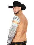 Chamarra de Hombre El General Western Wear SYG-2819 en Tela Color Camel 702056
