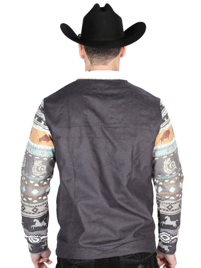 Chamarra de Hombre El General Western Wear SYG-2819 en Tela Color Negro 702057