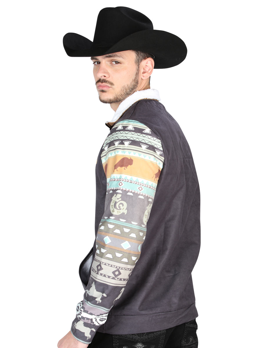 Chamarra de Hombre El General Western Wear SYG-2819 en Tela Color Negro 702057