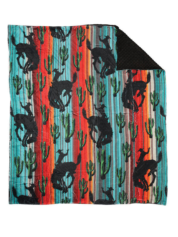 Chamarra de Mujer El General Western Wear Syg-006-3 Artesanal en Tela Color Azul/Rojo 702085