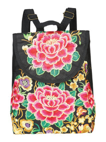 Bolsa Bordada Mochila El General Ac-111 (L) Tela Negro/Rosa 702170