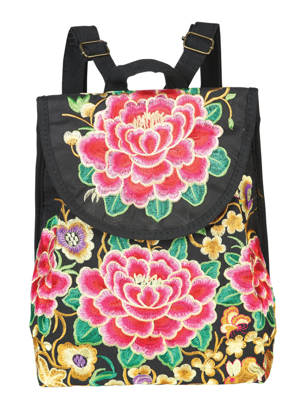 Bolsa Bordada Mochila El General Ac-111 (L) Tela Negro/Rosa 702170