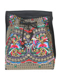 Bolsa de Mujer El General AC-115 Bordada en Tela Color Negro/Multicolor 702171