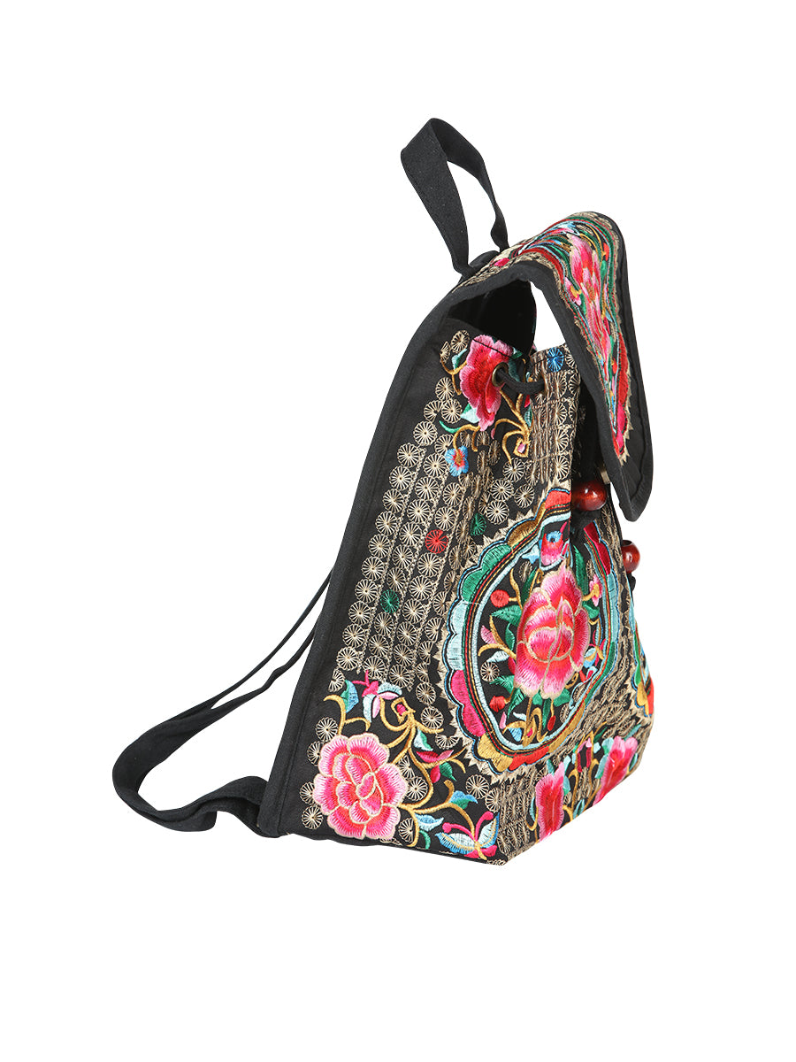 Bolsa de Mujer El General AC-116 Bordada en Tela Color Negro/Rosa 702172