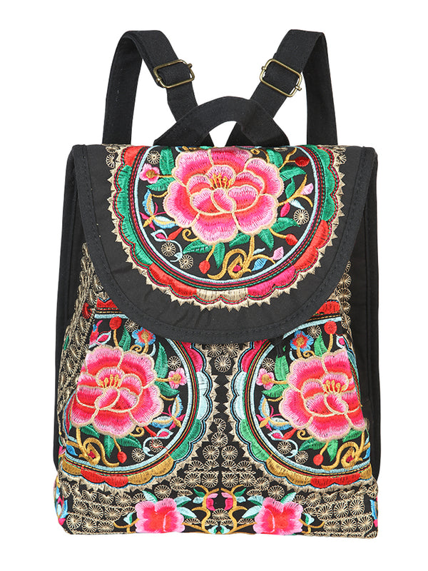 Bolsa Bordada Mochila El General Ac-116 (L) Tela Negro/Rosa 702172