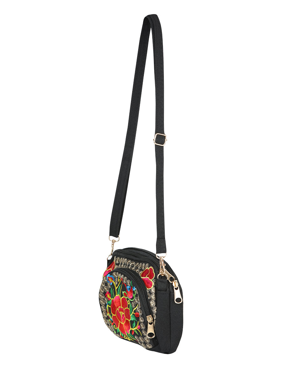 Bolsa de Mujer El General AC-130 Bordada en Tela Color Negro/Rosa 702173
